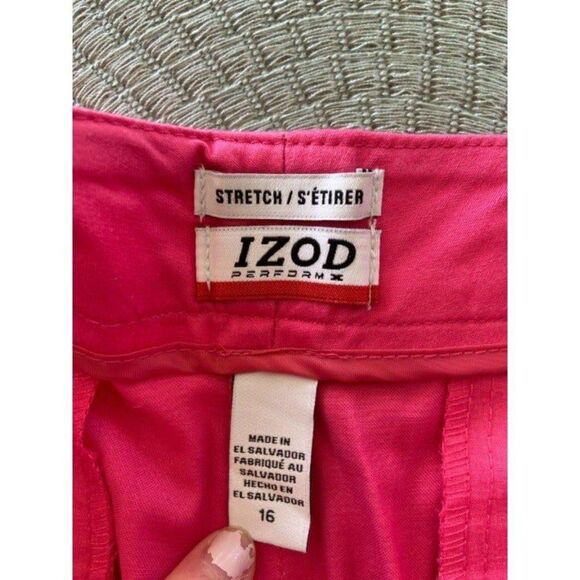 Izod Stretch Performax Pink Shorts/Golf Shorts (Size 16) - Picture 5 of 6